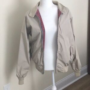 L.L.Bean vintage khaki jacket size 42 plaid lining detressed fair condition